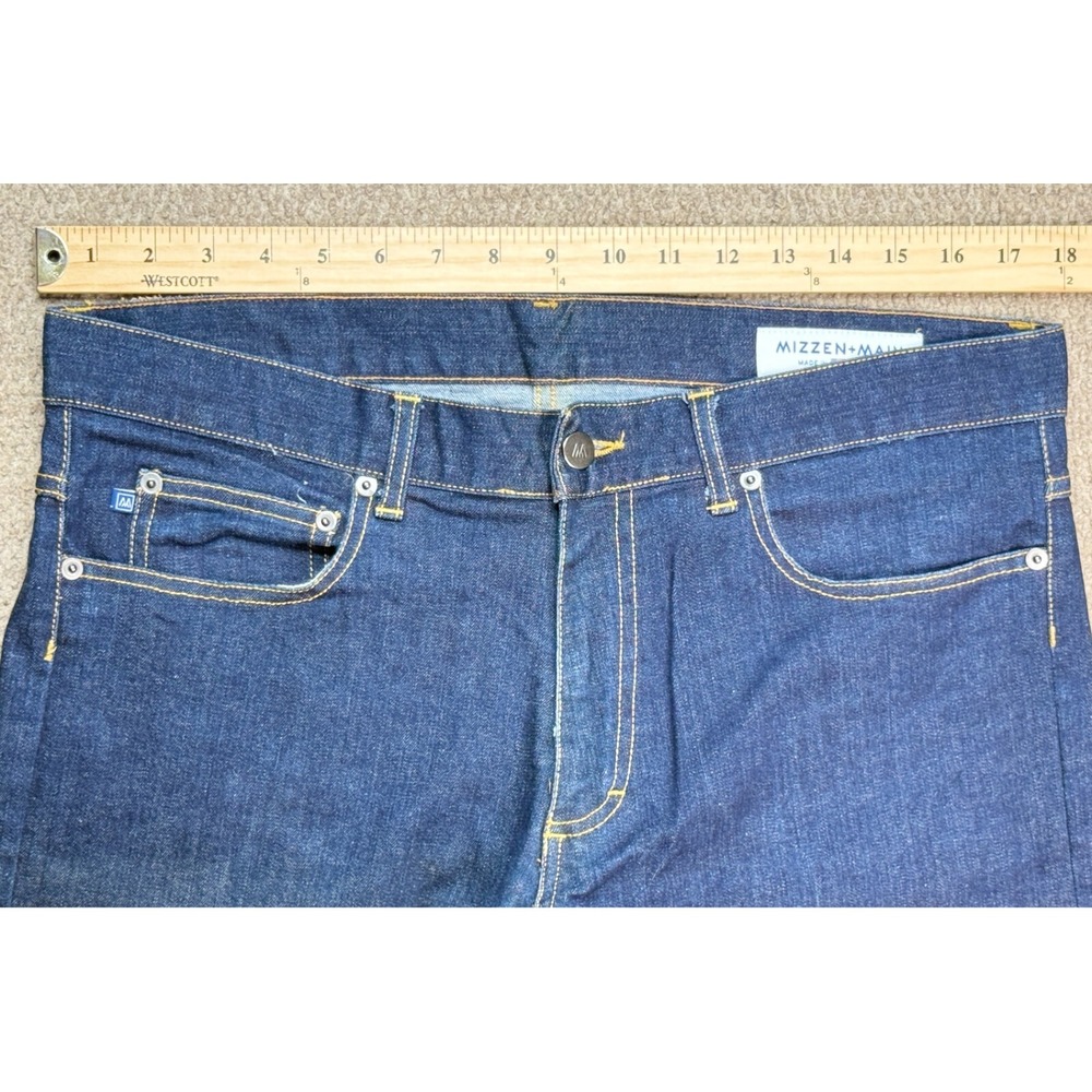 Mizzen+Main Men's Straight Leg 5 Pocket Denim Jeans Size 34 - Picture 7 of 11